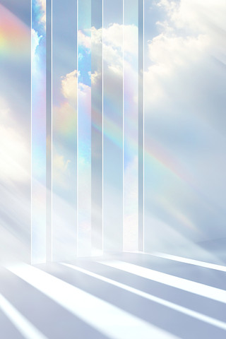 天空与彩虹的光影交织场景 天空与彩虹的光影交织场景