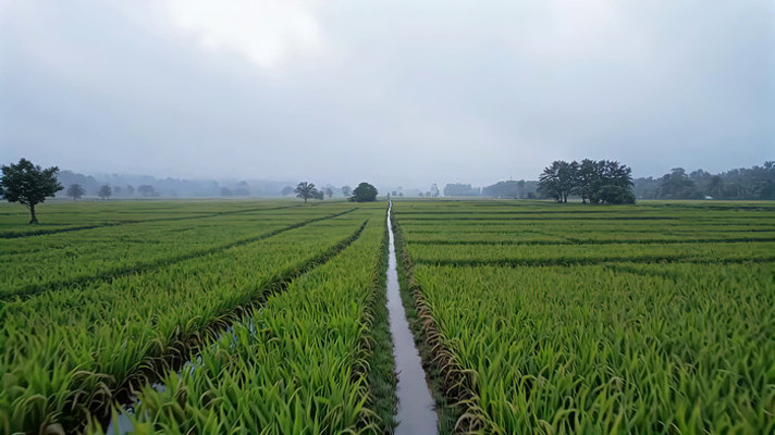 广阔稻田田园风光 广阔稻田田园风光