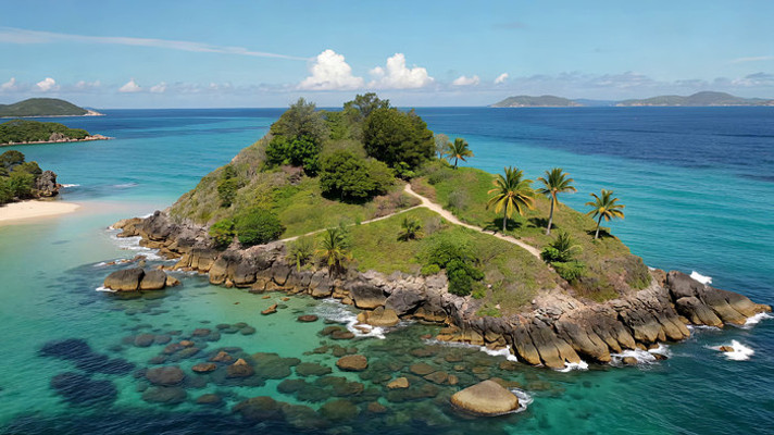 海岛自然风光鸟瞰 海岛自然风光鸟瞰