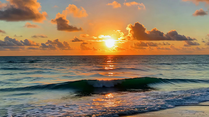 海上日落自然风光素材 海上日落自然风光素材