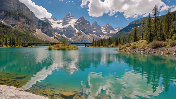 湖泊山脉森林自然风光 湖泊山脉森林自然风光