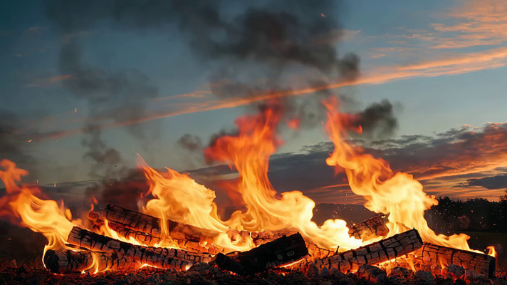户外燃烧的篝火火焰素材 户外燃烧的篝火火焰素材