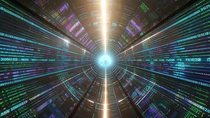 科技感数据隧道穿梭画面 科技感数据隧道穿梭画面