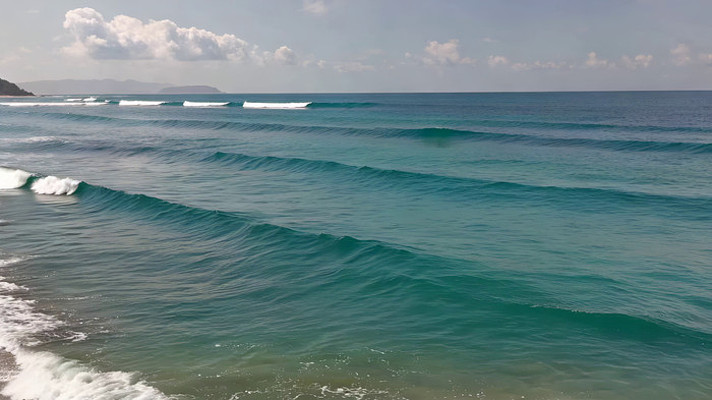 蓝绿色海洋海浪自然景观 蓝绿色海洋海浪自然景观