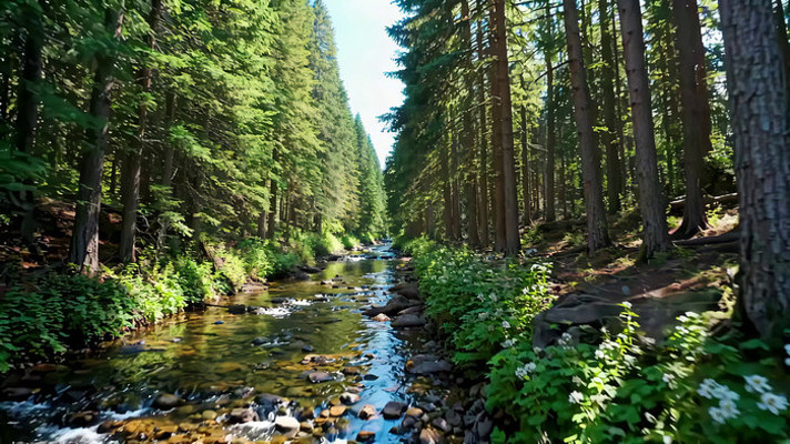 林间小溪自然风光 林间小溪自然风光
