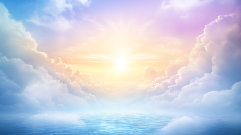 梦幻天空下的海洋与阳光 梦幻天空下的海洋与阳光