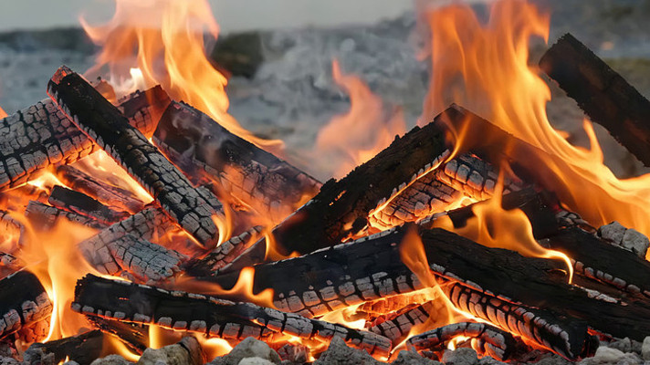 燃烧的篝火特写 燃烧的篝火特写