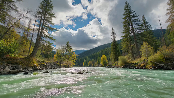 森林河流自然风光 森林河流自然风光