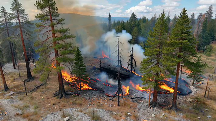 森林野火燃烧景象 森林野火燃烧景象
