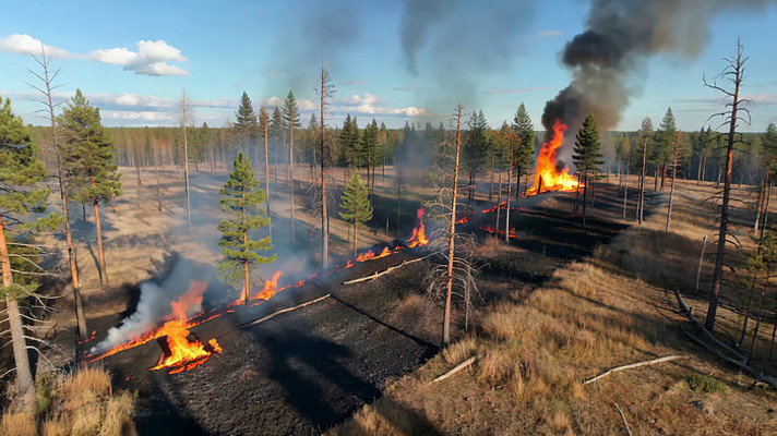 森林野火燃烧景象 森林野火燃烧景象