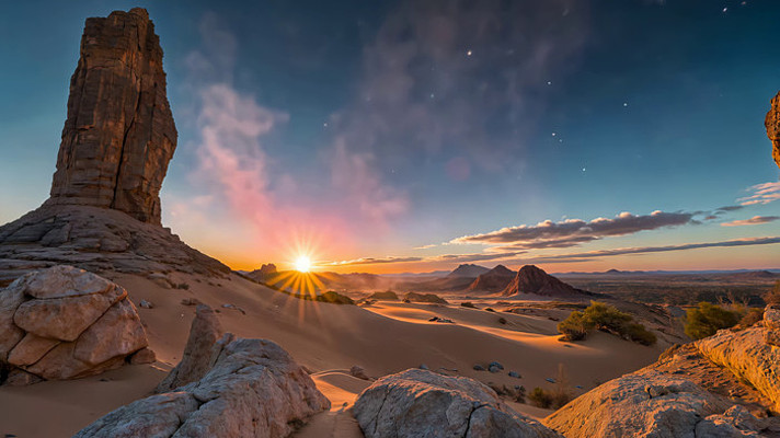 沙漠日出自然风光 沙漠日出自然风光