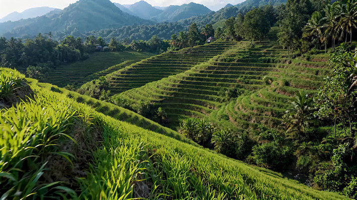 山间梯田自然风光 山间梯田自然风光