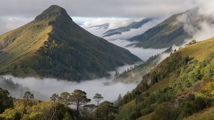 山间云雾缭绕自然风光 山间云雾缭绕自然风光