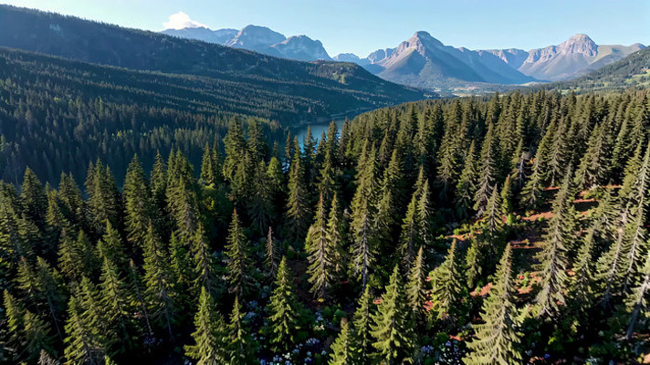 山林湖泊自然风光全景 山林湖泊自然风光全景