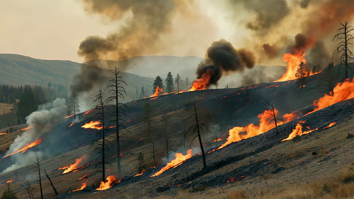 山林野火燃烧景象 山林野火燃烧景象
