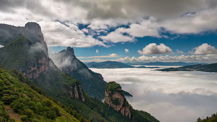 山峦云海自然风光 山峦云海自然风光