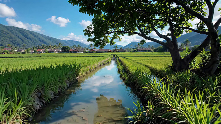 田园稻田自然风光 田园稻田自然风光