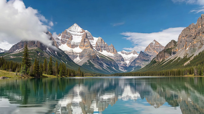 雪山湖泊森林自然风光 雪山湖泊森林自然风光