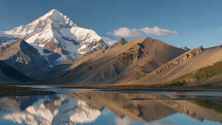 雪山山脉湖泊自然风光 雪山山脉湖泊自然风光