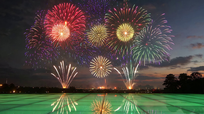 夜空绽放的多彩烟花 夜空绽放的多彩烟花