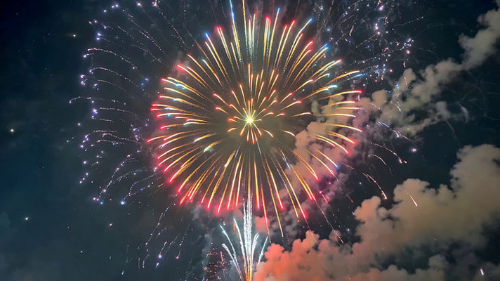 夜空绽放的绚丽烟花 夜空绽放的绚丽烟花
