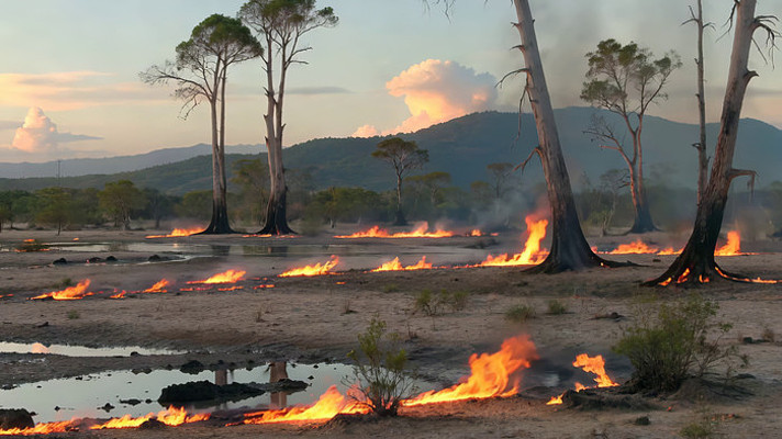 野外森林野火燃烧景象 野外森林野火燃烧景象