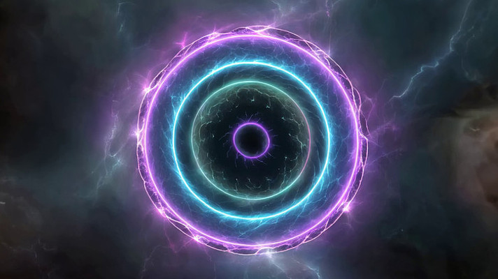 炫彩粒子光效能量环背景