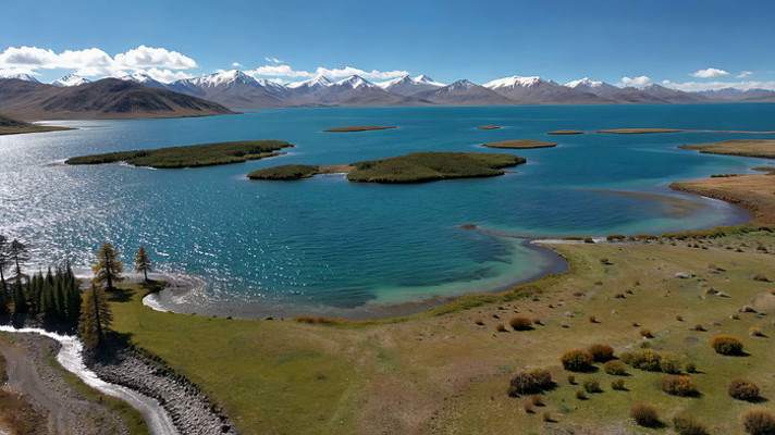 高原湖泊雪山自然风光 高原湖泊雪山自然风光