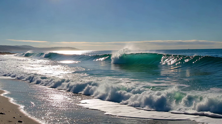 海边海浪翻涌的自然景观 海边海浪翻涌的自然景观