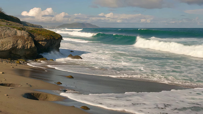 海边礁石与海浪景观 海边礁石与海浪景观