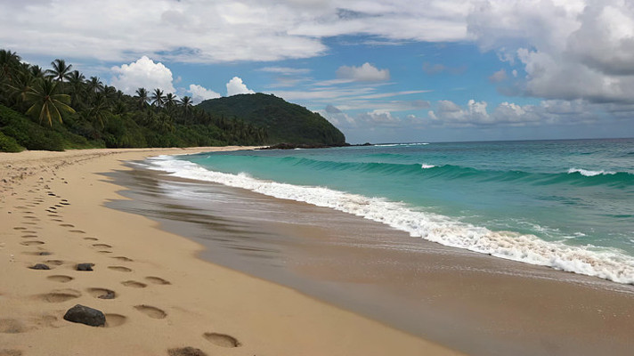 海边沙滩海浪自然风光 海边沙滩海浪自然风光