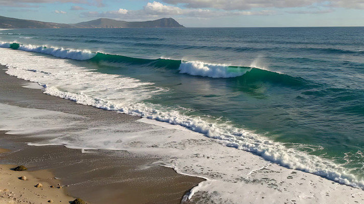 海浪拍打沙滩海岸景象 海浪拍打沙滩海岸景象