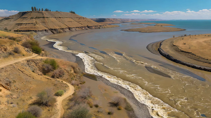 河流自然风光俯瞰全景 河流自然风光俯瞰全景