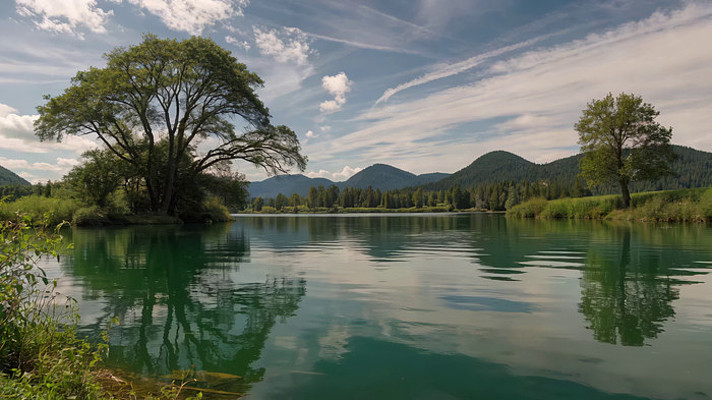 湖泊山林自然风光 湖泊山林自然风光