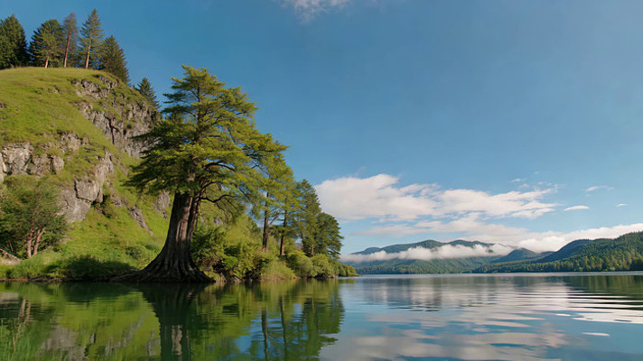 湖畔山林自然风光 湖畔山林自然风光