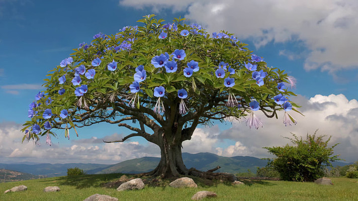 蓝花树自然风光素材 蓝花树自然风光素材