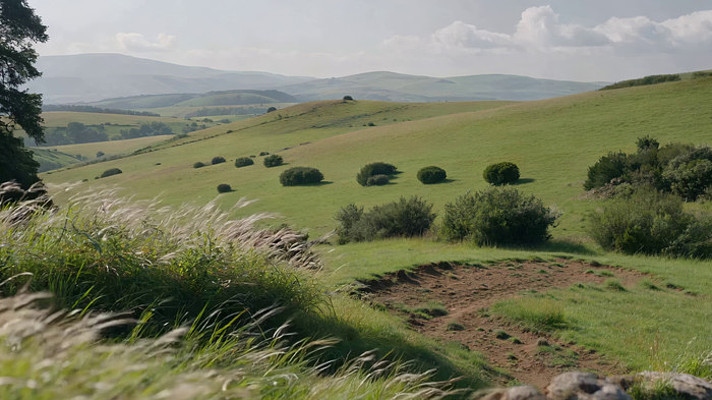 绿色山丘草地自然风光 绿色山丘草地自然风光