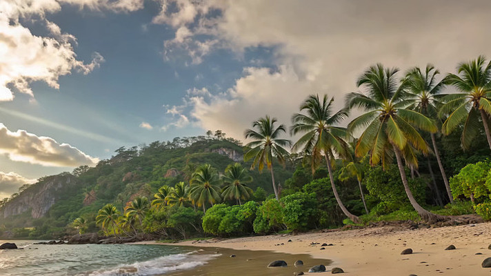 热带海滩自然风光全景 热带海滩自然风光全景