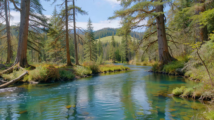 森林河流自然风光 森林河流自然风光