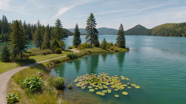 森林湖泊自然风光 森林湖泊自然风光