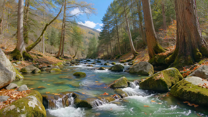 ɭ���е�Ϫ����Ȼ���