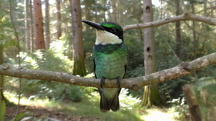 森林中树枝上栖息的鸟类 森林中树枝上栖息的鸟类
