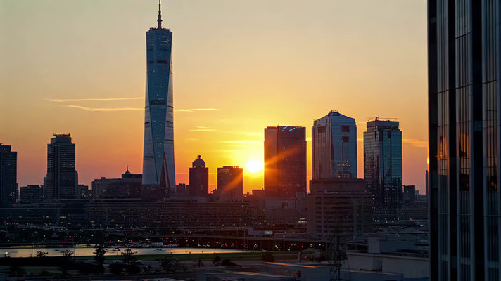 上海陆家嘴日出城市景观 mp4 上海陆家嘴日出城市景观