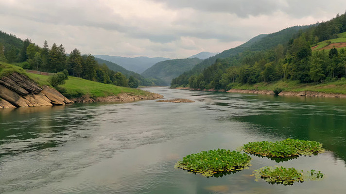 山间河流森林自然风光 山间河流森林自然风光