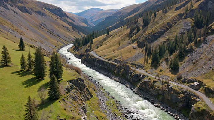 山间河流森林自然风光 山间河流森林自然风光