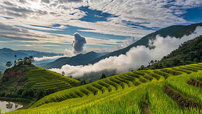 山间梯田自然风光 山间梯田自然风光