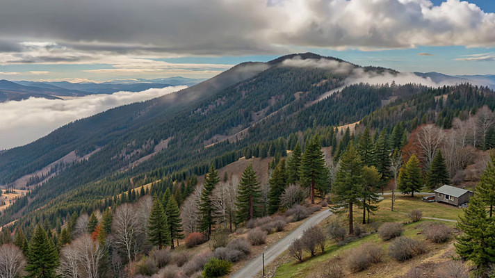 山林云海自然风光俯瞰 山林云海自然风光俯瞰