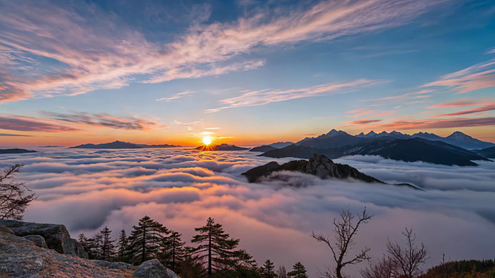 山峦云海日出景观 山峦云海日出景观