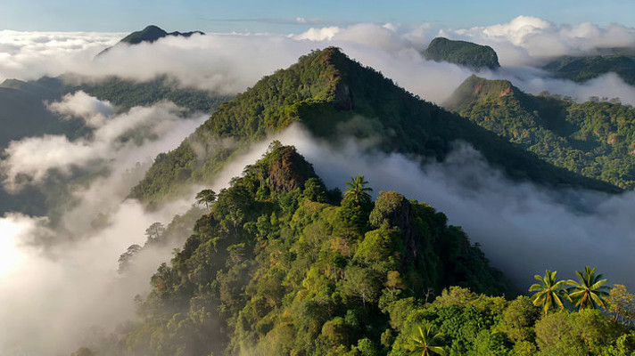 山峦云海自然风光航拍素材 山峦云海自然风光航拍素材