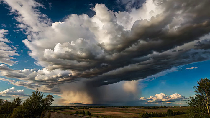 田野上空壮观的云层景观 田野上空壮观的云层景观